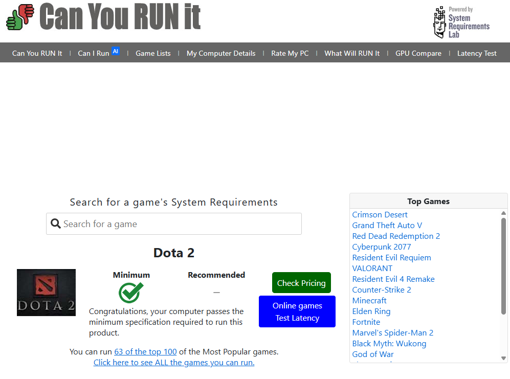 o jogo roda no meu pc